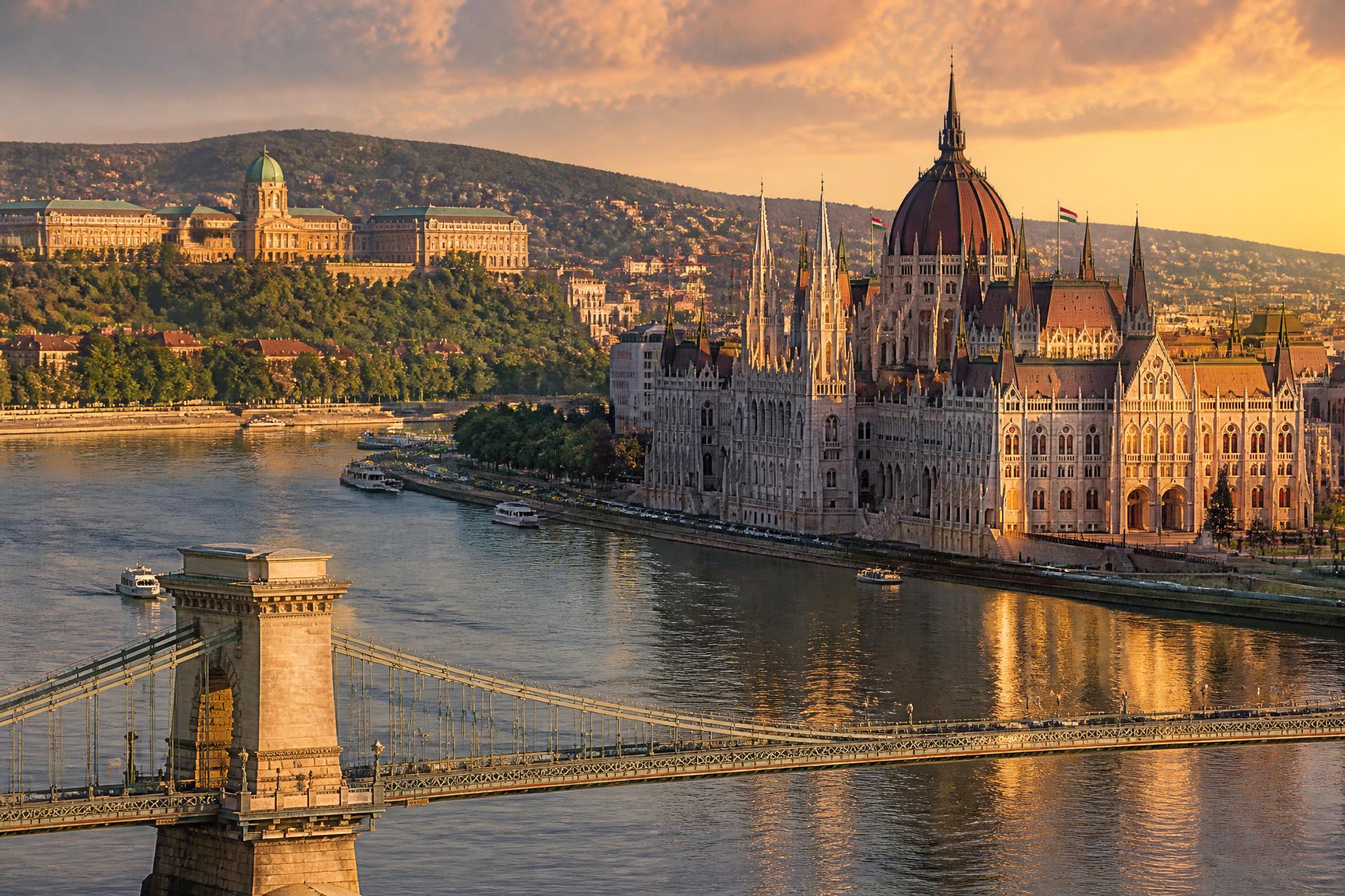 Budapeşte Parlamento Binası ve Tuna Nehri — Macaristan üniversite eğitimi